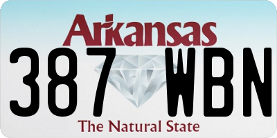 AR license plate 387WBN