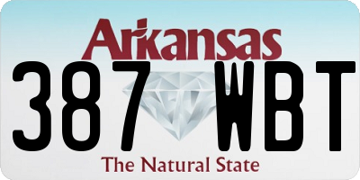 AR license plate 387WBT