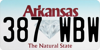 AR license plate 387WBW