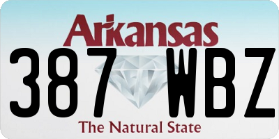 AR license plate 387WBZ