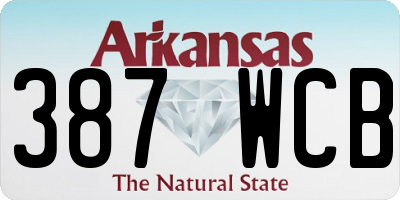 AR license plate 387WCB