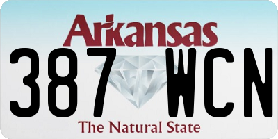 AR license plate 387WCN