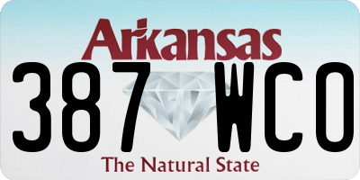 AR license plate 387WCO