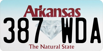 AR license plate 387WDA