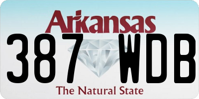 AR license plate 387WDB