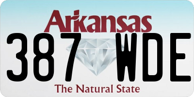 AR license plate 387WDE