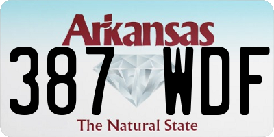 AR license plate 387WDF