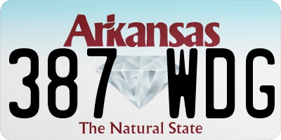 AR license plate 387WDG