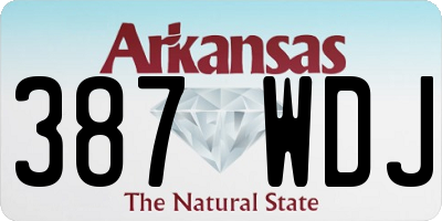 AR license plate 387WDJ