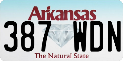 AR license plate 387WDN