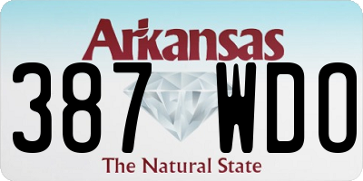 AR license plate 387WDO