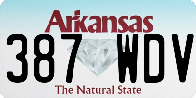 AR license plate 387WDV