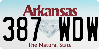 AR license plate 387WDW