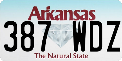 AR license plate 387WDZ