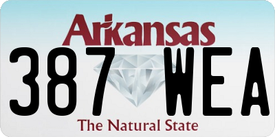 AR license plate 387WEA