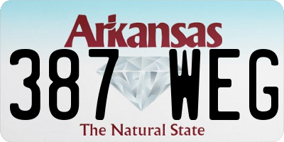 AR license plate 387WEG
