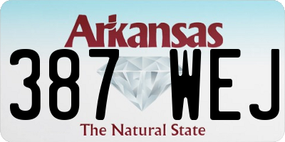 AR license plate 387WEJ