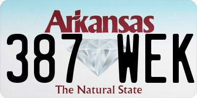AR license plate 387WEK