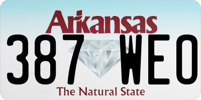 AR license plate 387WEO