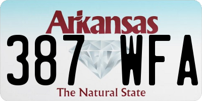 AR license plate 387WFA