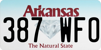 AR license plate 387WFO