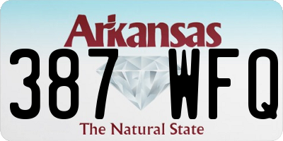 AR license plate 387WFQ