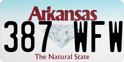 AR license plate 387WFW