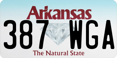 AR license plate 387WGA