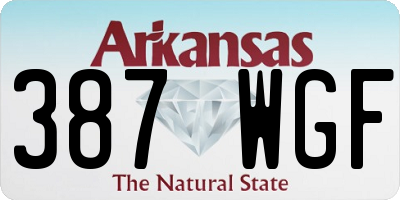 AR license plate 387WGF