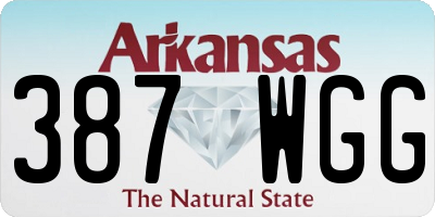 AR license plate 387WGG