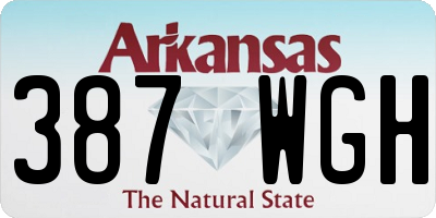 AR license plate 387WGH