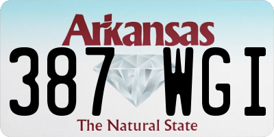 AR license plate 387WGI