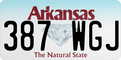AR license plate 387WGJ