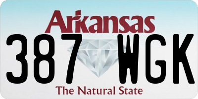 AR license plate 387WGK