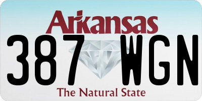 AR license plate 387WGN