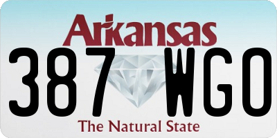 AR license plate 387WGO