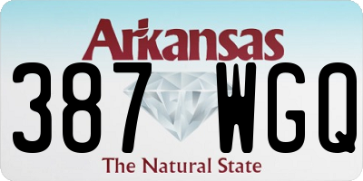 AR license plate 387WGQ