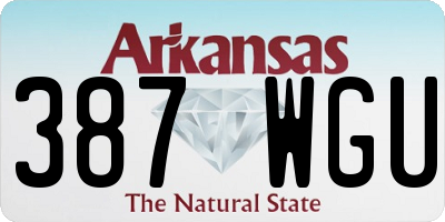 AR license plate 387WGU