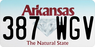 AR license plate 387WGV