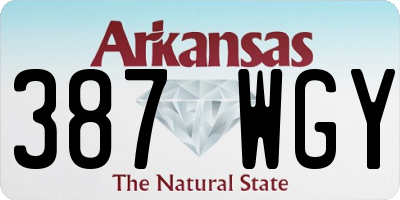 AR license plate 387WGY