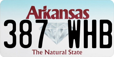 AR license plate 387WHB