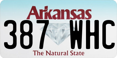 AR license plate 387WHC