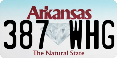 AR license plate 387WHG