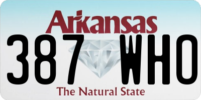 AR license plate 387WHO