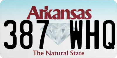 AR license plate 387WHQ