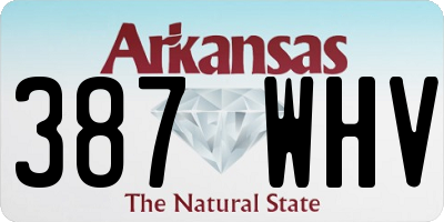AR license plate 387WHV
