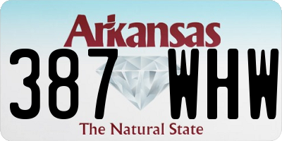 AR license plate 387WHW