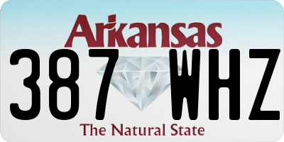 AR license plate 387WHZ