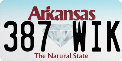 AR license plate 387WIK