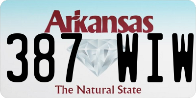 AR license plate 387WIW